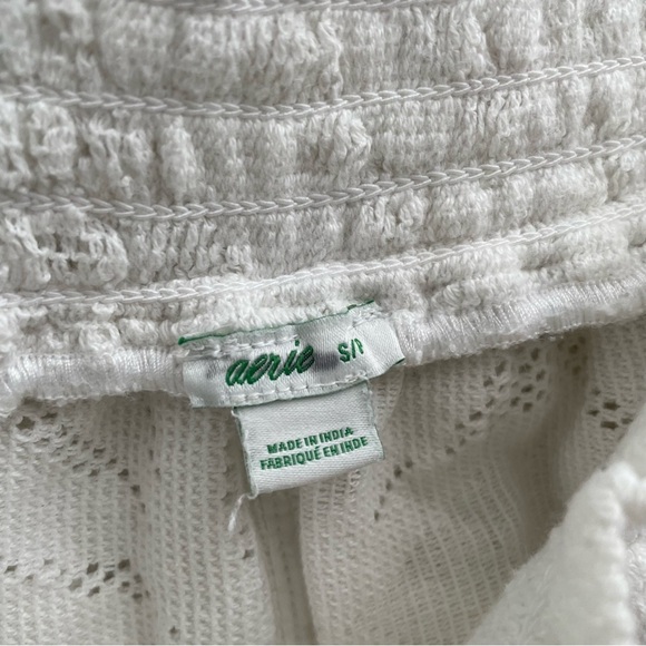 Aerie Crochet Tassel High Rise Jogger Boho Pant White Bohemian Coastal Swim - Picture 5 of 5